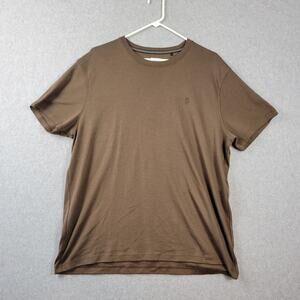 DKNY Cotton Blend Brown SS Crew Neck Casual Tee Shirt Men's XL Stretch